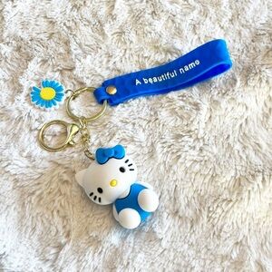 Sanrio Hello Kitty Blue Keychain Bag Accessory Wristlet